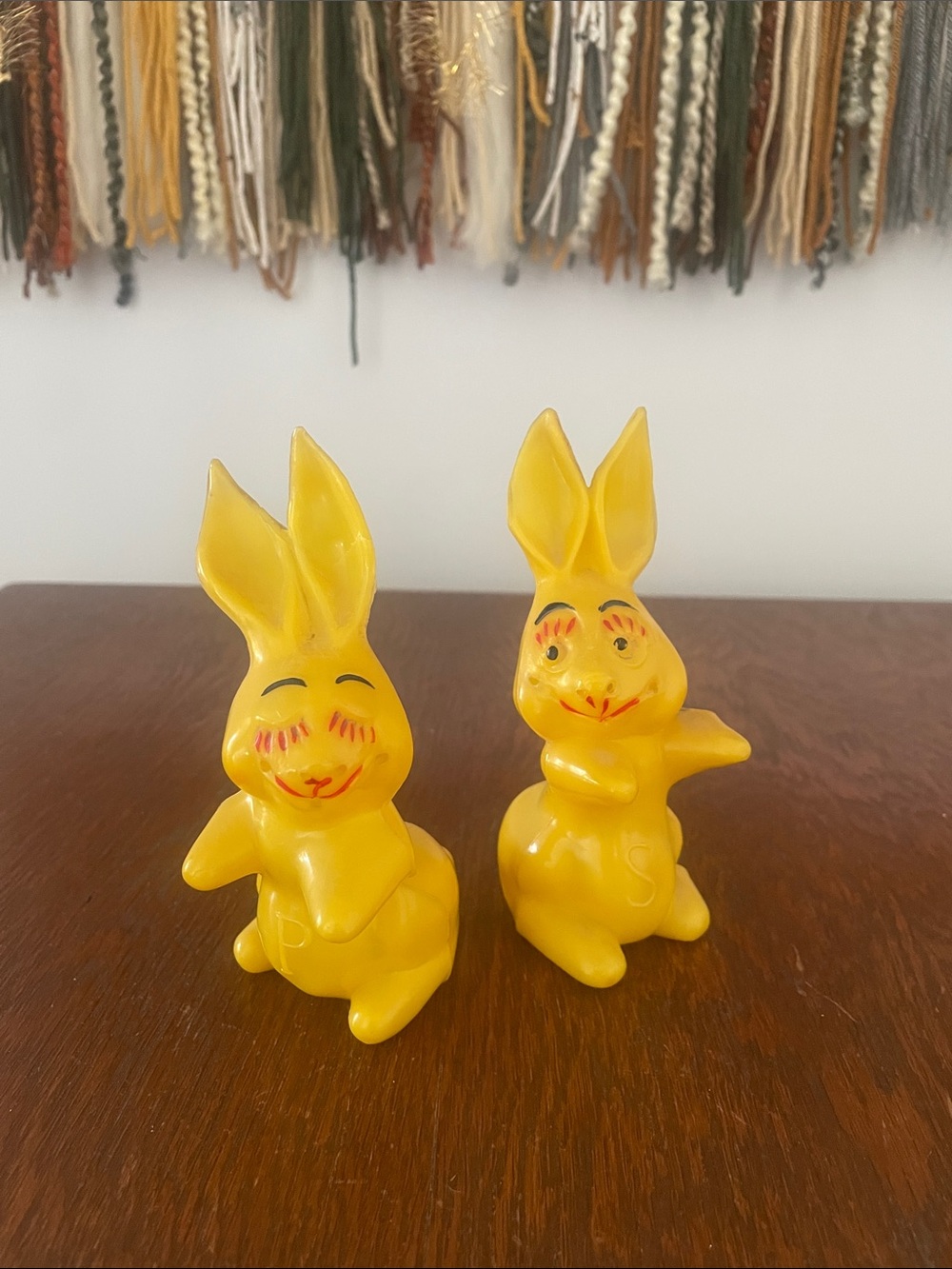 Yellow Ceramic Bunny Pair - Home Accents
